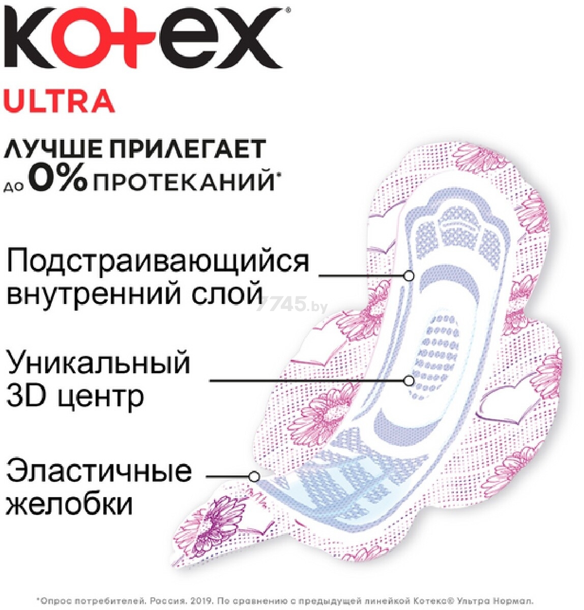 Прокладки гигиенические KOTEX Ultra Normal Поверхность сеточка 20 штук (5029053542638) - Фото 7